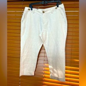 Banana Republic capris Linen Crop Petite women’s Sz 12P Cream NWT